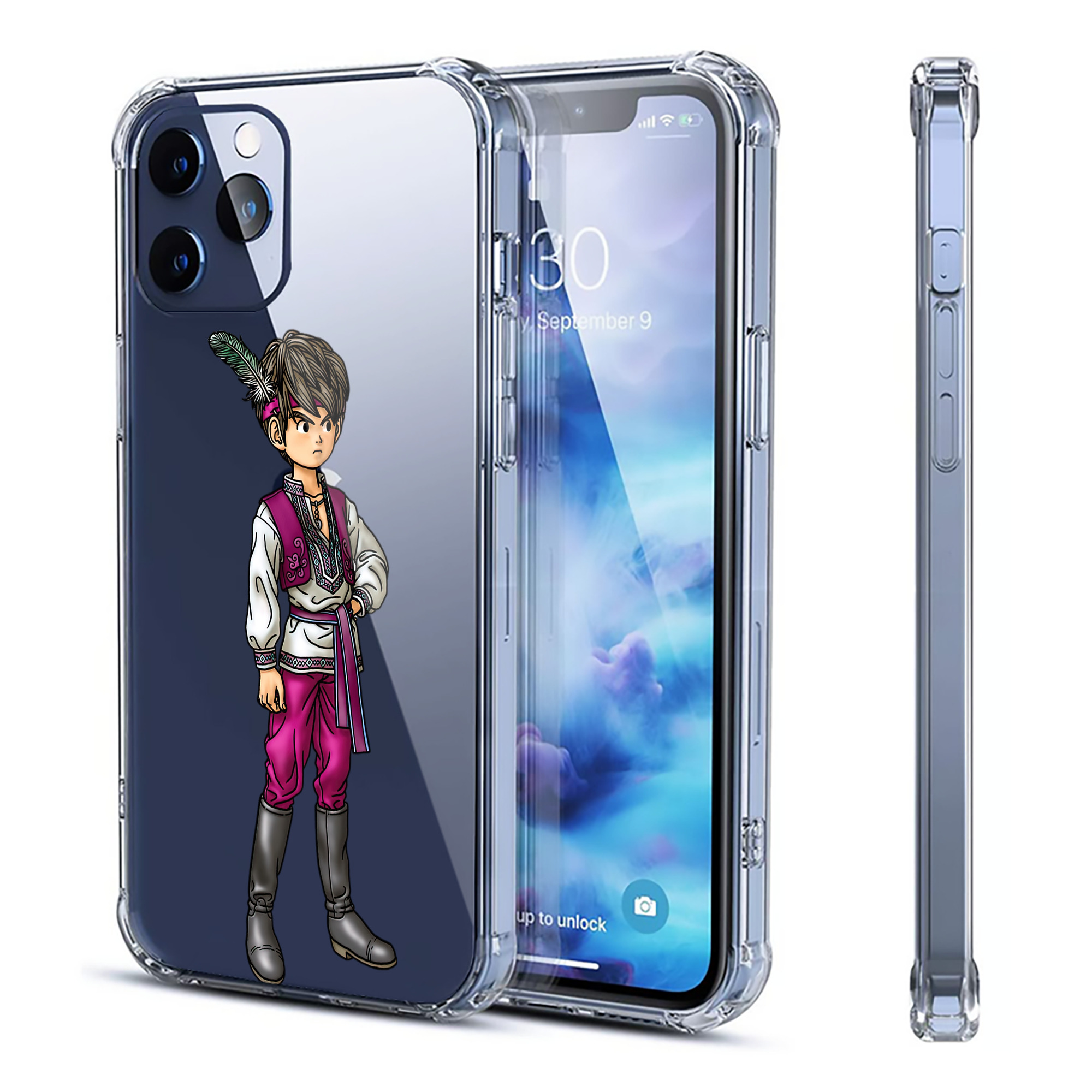 （画像用） ドラゴンクエスト Doragon Kuesuto Dragon Quest 【iPhone 12シリーズ対応】透明スマホケース（クリアソフトケース）